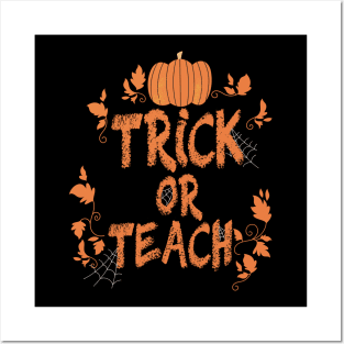 pumpkin trick or teach Posters and Art